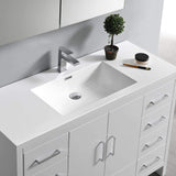 Fresca FVN9448WH Fresca Imperia 48" Glossy White Free Standing Modern Bathroom Vanity w/ Medicine Cabinet