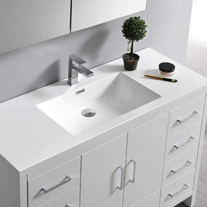 Fresca FVN9448WH Fresca Imperia 48" Glossy White Free Standing Modern Bathroom Vanity w/ Medicine Cabinet