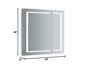 Fresca FMC023636 Fresca Spazio 36" Wide x 36" Tall Bathroom Medicine Cabinet w/ LED Lighting & Defogger