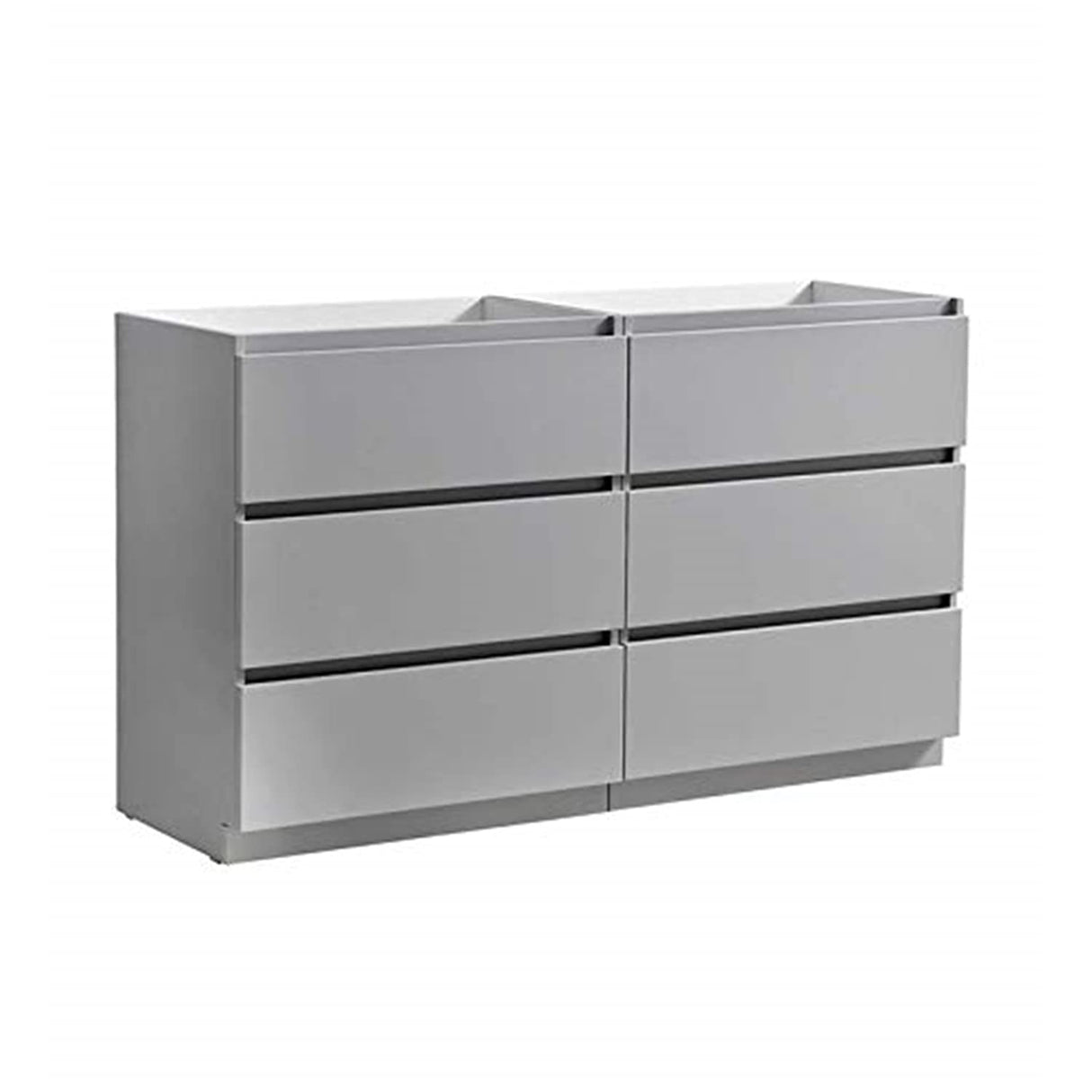 Fresca FCB93-3030GR-D Fresca Lazzaro 60" Gray Free Standing Double Sink Modern Bathroom Cabinet