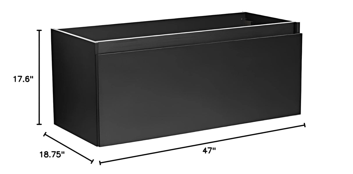 Fresca FCB8011BW Fresca Mezzo 48" Black Wall Hung Modern Bathroom Cabinet