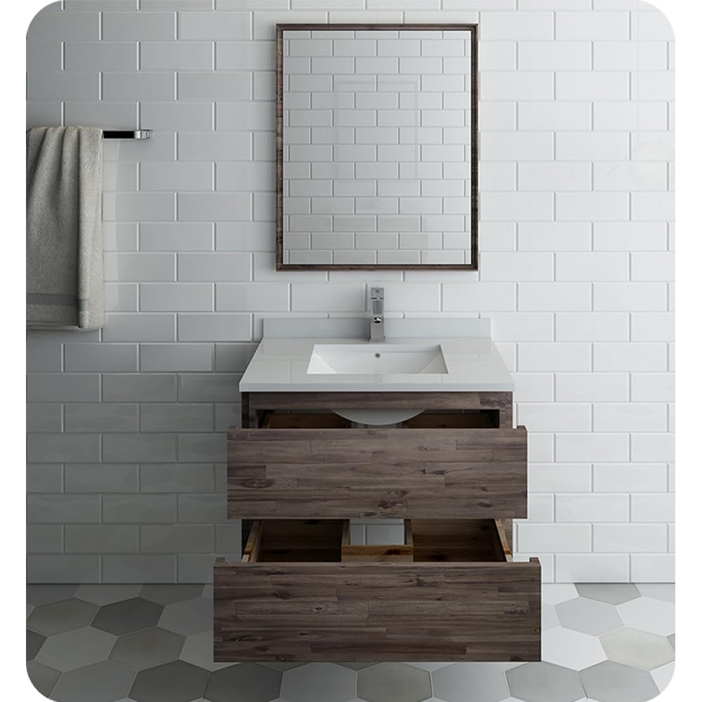 Fresca FVN3130ACA Fresca Formosa 30" Wall Hung Modern Bathroom Vanity w/ Mirror