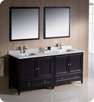 Fresca FVN20-3636ES Fresca Oxford 72" Espresso Traditional Double Sink Bathroom Vanity