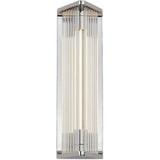 Alora WV339112PNCR SABRE 12" WV POLISHED NICKEL CLEAR RIBBED GLASS  6W LED 90 2700K DC LED