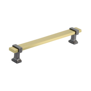 Amerock Cabinet Pull Brushed Gold/Black Chrome 6-5/16 inch (160 mm) Center to Center Overton 1 Pack Drawer Pull Drawer Handle Cabinet Hardware