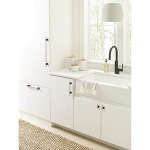 Amerock Cabinet Pull Matte Black/Polished Nickel 5/8 inch (16 mm) Center to Center Transcendent 1 Pack Drawer Pull Drawer Handle Cabinet Hardware