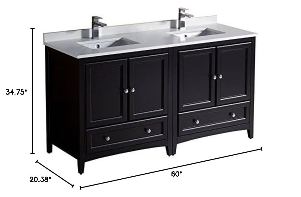 Fresca FCB20-3030ES-CWH-U Double Sink Cabinets with Sinks