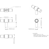 Jeffrey Alexander 775L-MB 2" Matte Black Carmen Cabinet "T" Knob