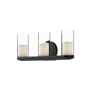 Kuzco VL53519-BK/CL BIRCH 19" VANITY TEXTURED BLACK CLEAR GLASS 120V ELV LED 3000K 90CRI 16W