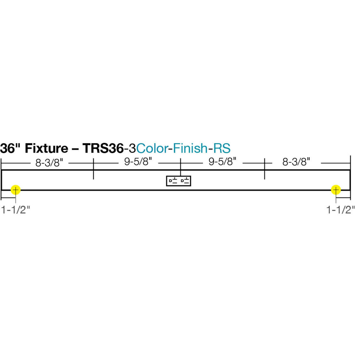 Task Lighting TRS36-3B-BK-RS 36" TR Switch Series Angle Power Strip, Right Switches, Black Finish, Black Switches and Receptacles