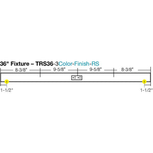 Task Lighting TRS36-3B-BK-RS 36" TR Switch Series Angle Power Strip, Right Switches, Black Finish, Black Switches and Receptacles