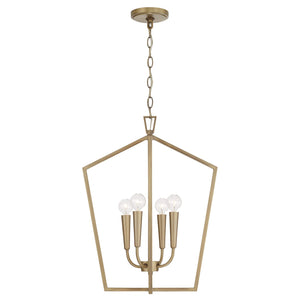 Capital Lighting 545941AD Holden 4 Light Foyer Aged Brass