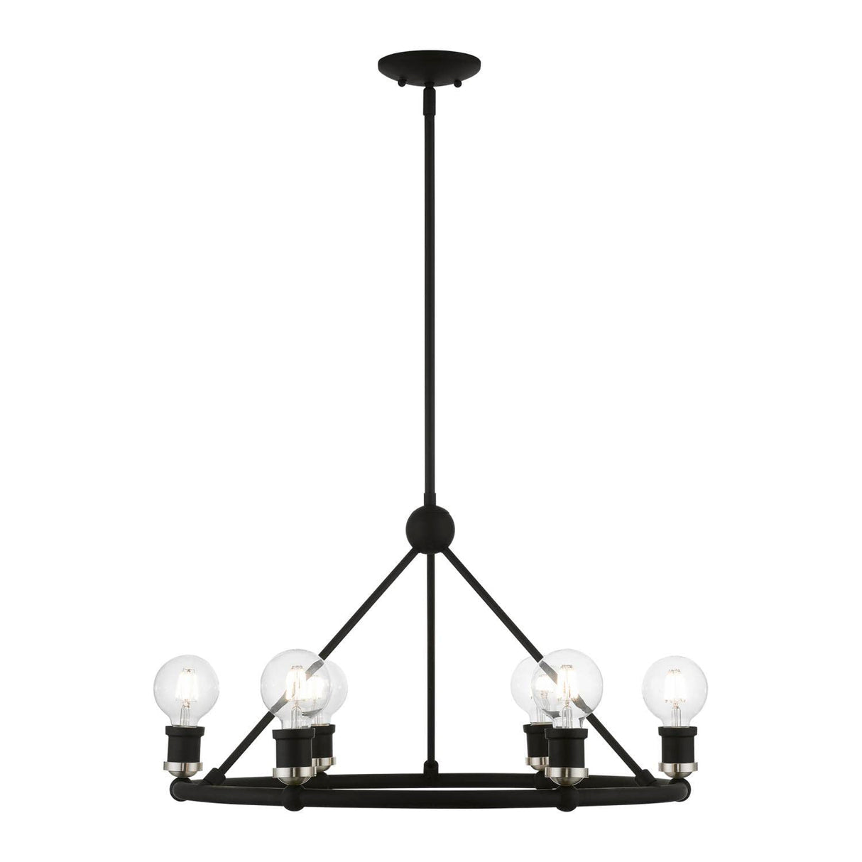 Lansdale 6 Light Chandelier in Black with Brushed Nickel (47166-04)