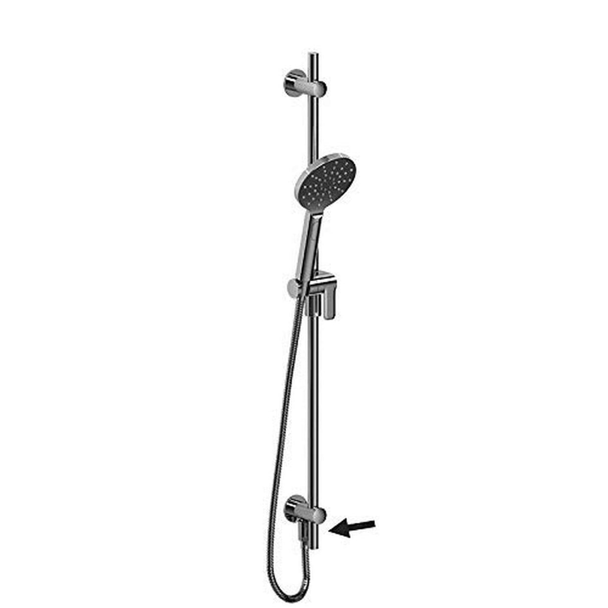 Riobel 4614C Hand Shower Rail with Built-in Elbow Supply, Chrome
