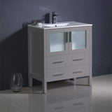 Fresca FCB6230GR-I Fresca Torino 30" Gray Modern Bathroom Cabinet w/ Integrated Sink