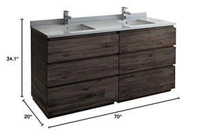 Fresca FCB31-3636ACA-FC Fresca Formosa 70" Floor Standing Double Sink Modern Bathroom Cabinet