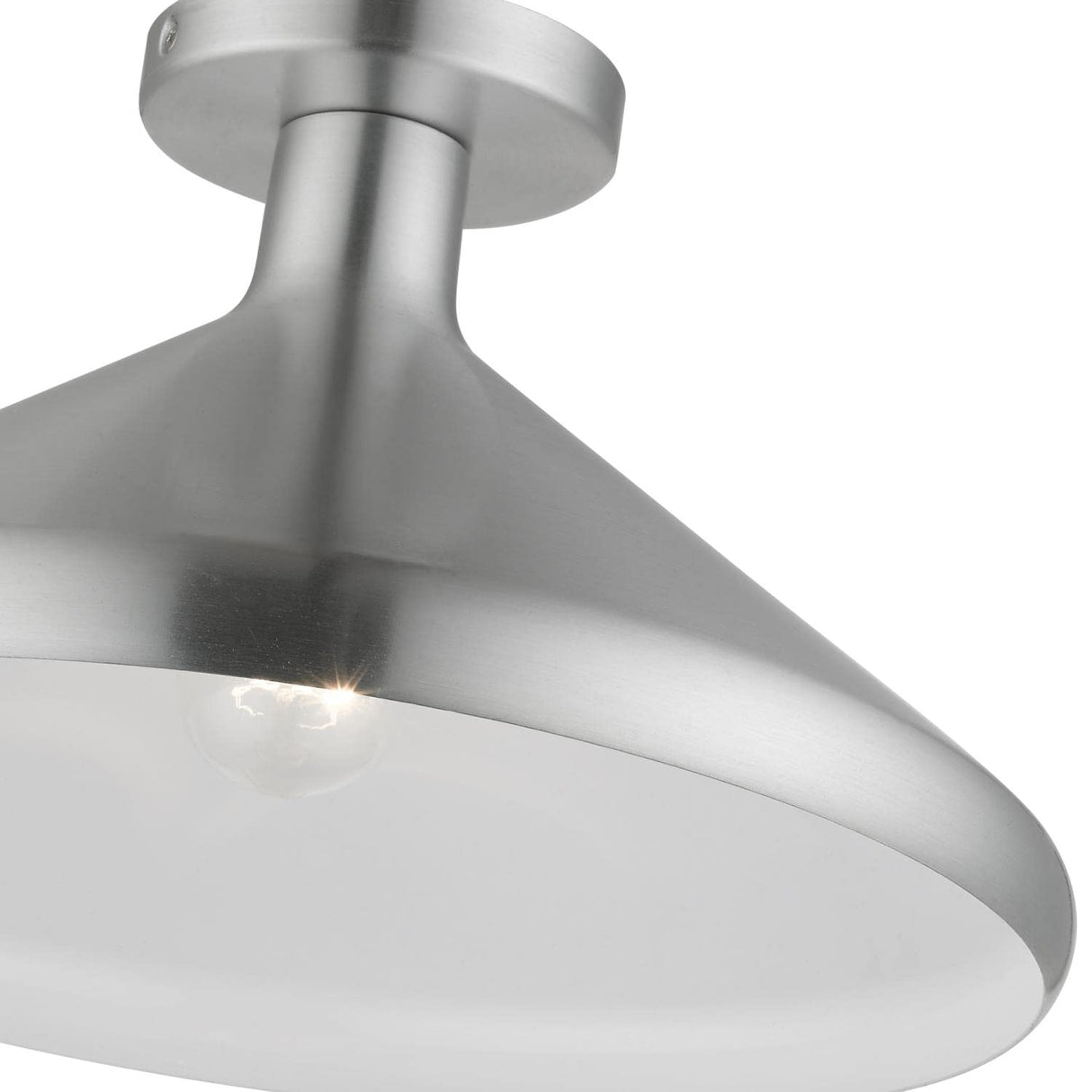 Livex Lighting 41020-66 Geneva 1 Light 15 inch Brushed Aluminum Semi-Flush Mount Ceiling Light
