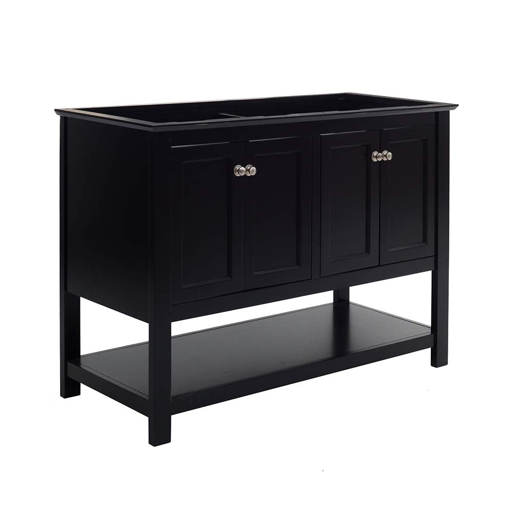 Fresca FCB2348BL-D Fresca Manchester 48" Black Traditional Double Sink Bathroom Cabinet