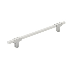 Amerock Cabinet Pull Polished Chrome/White 7-9/16 inch (192 mm) Center to Center Urbanite 1 Pack Drawer Pull Drawer Handle Cabinet Hardware