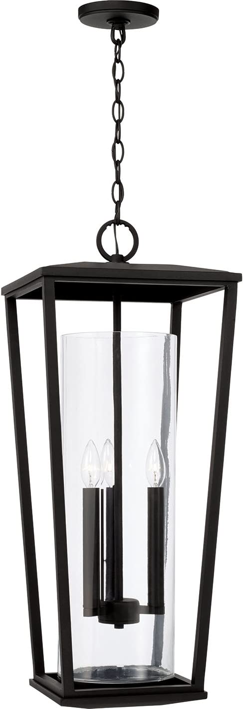 Capital Lighting 948132BK Elliott 3 Light Outdoor Hanging Lantern Black