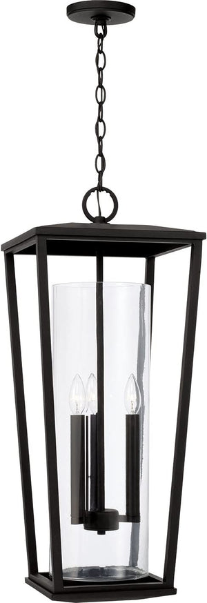 Capital Lighting 948132BK Elliott 3 Light Outdoor Hanging Lantern Black