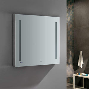 Fresca FMC013636 Fresca Tiempo 36" Wide x 36" Tall Bathroom Medicine Cabinet w/ LED Lighting & Defogger