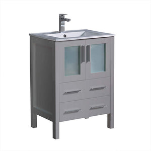Fresca FCB6224GR-I Fresca Torino 24" Gray Modern Bathroom Cabinet w/ Integrated Sink