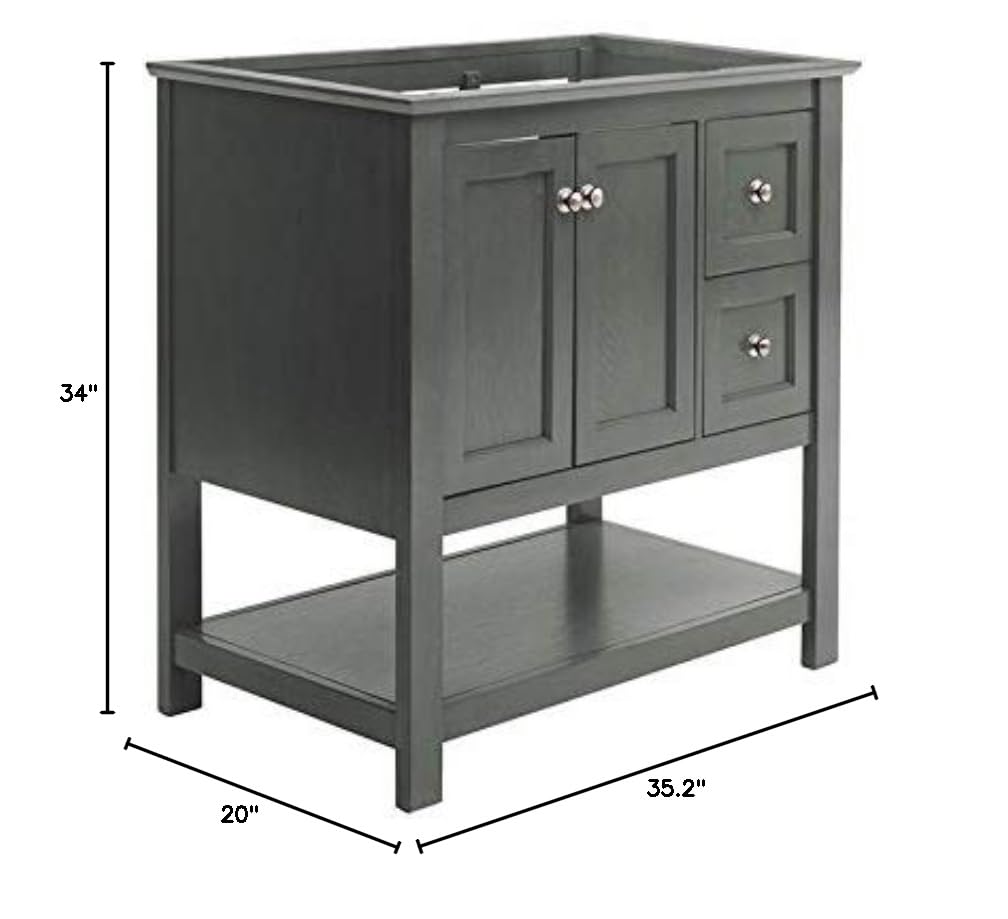 Fresca FCB2336VG Fresca Manchester Regal 36" Gray Wood Veneer Traditional Bathroom Cabinet