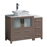 Fresca FCB62-3012GO-CWH-V Fresca Torino 42" Gray Oak Modern Bathroom Cabinets w/ Top & Vessel Sink