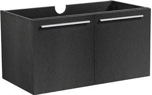 Fresca FCB8089BW Fresca Vista 30" Black Wall Hung Modern Bathroom Cabinet
