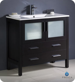 Fresca FCB6236ES-I Fresca Torino 36" Espresso Modern Bathroom Cabinet w/ Integrated Sink
