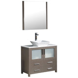 Fresca FVN6236GO-VSL Fresca Torino 36" Gray Oak Modern Bathroom Vanity w/ Vessel Sink