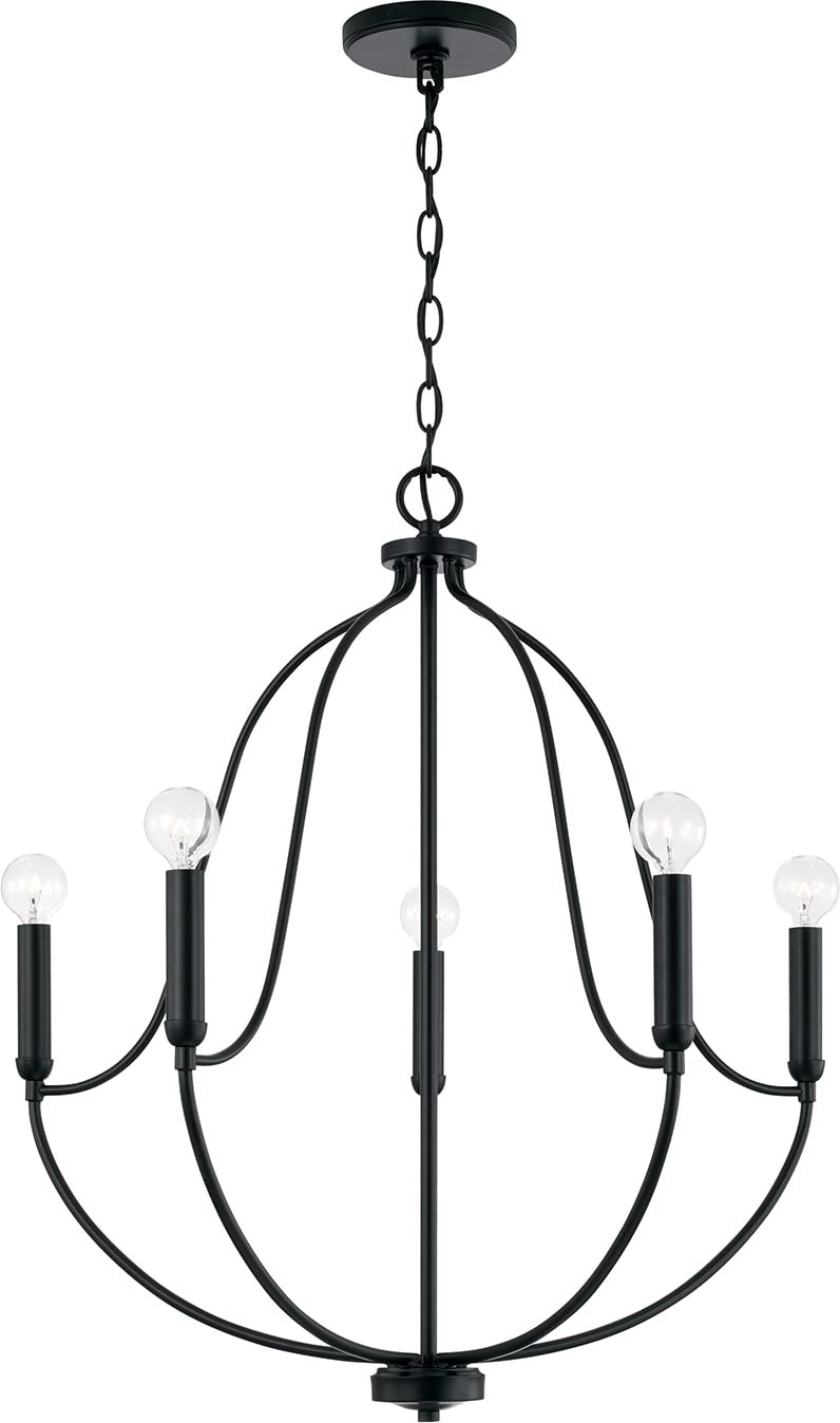 Capital Lighting 447051MB Madison 5 Light Chandelier Matte Black