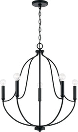 Capital Lighting 447051MB Madison 5 Light Chandelier Matte Black