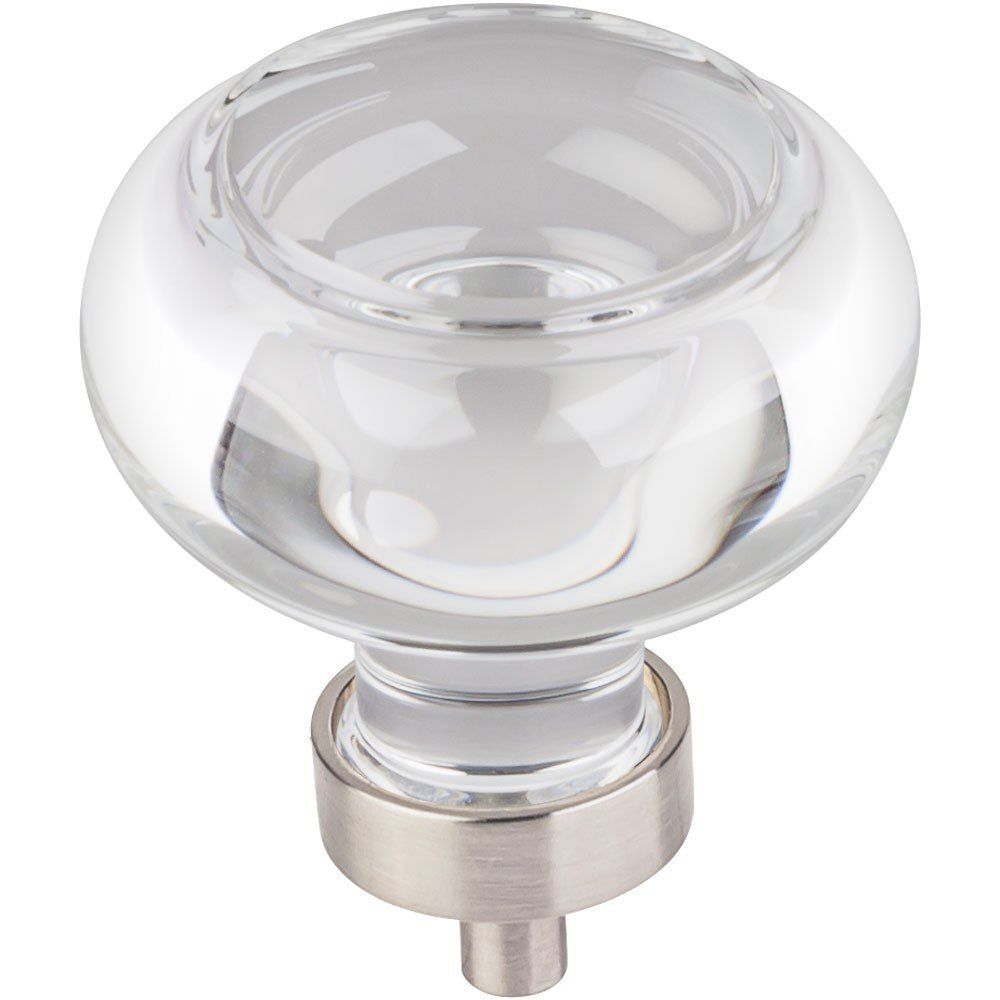 Jeffrey Alexander G120L-SN 1-3/4" Diameter Satin Nickel Button Glass Harlow Cabinet Knob