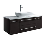 Fresca FCB6142ES-VSL-CWH-V Fresca Lucera 42" Espresso Wall Hung Modern Bathroom Cabinet w/ Top & Vessel Sink