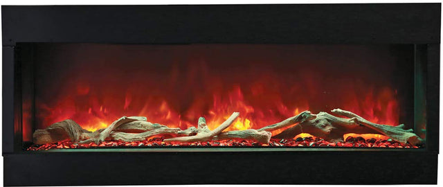 Amantii 60-TRU-VIEW-XL Tru View Deep Smart Electric - 60" Indoor / Outdoor WiFi Enabled 3 Sided Fireplace Featuring a depth of 14 1/4", MultiFunction Remote Control, Multi Speed Flame Motor, and a Selection of Media Options