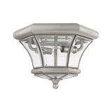Livex Lighting 7052-03 Flush Mount with Clear Beveled Glass Shades, White