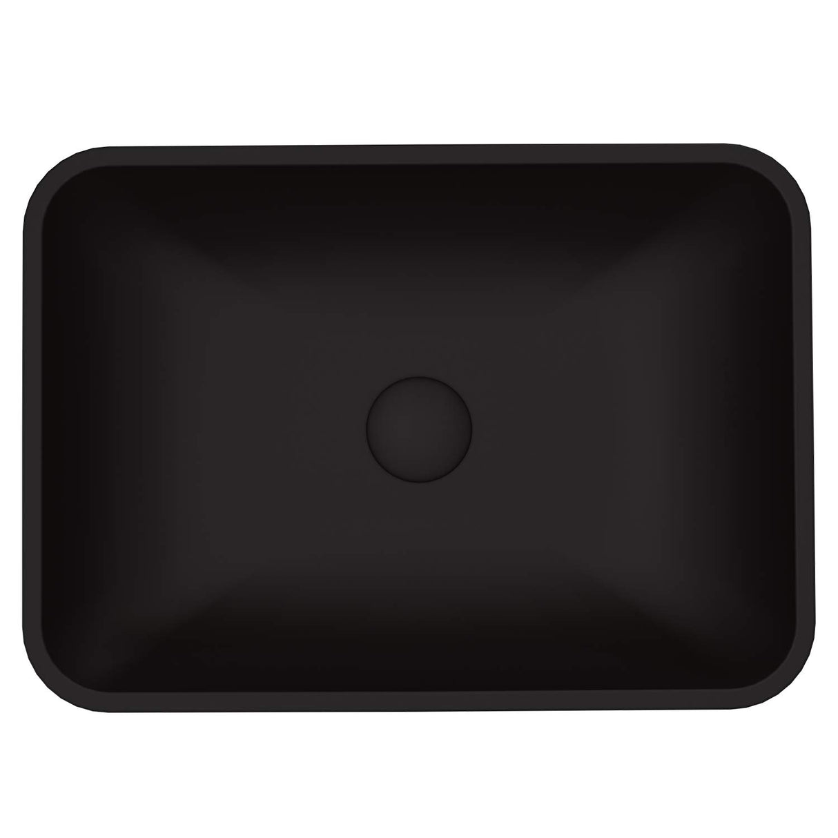 VIGO Sottile 18.125 inch L x 13 inch W Over the Counter Freestanding MatteShellTM Rectangular Vessel Bathroom Sink in Black - Sink for Bathroom VG07110