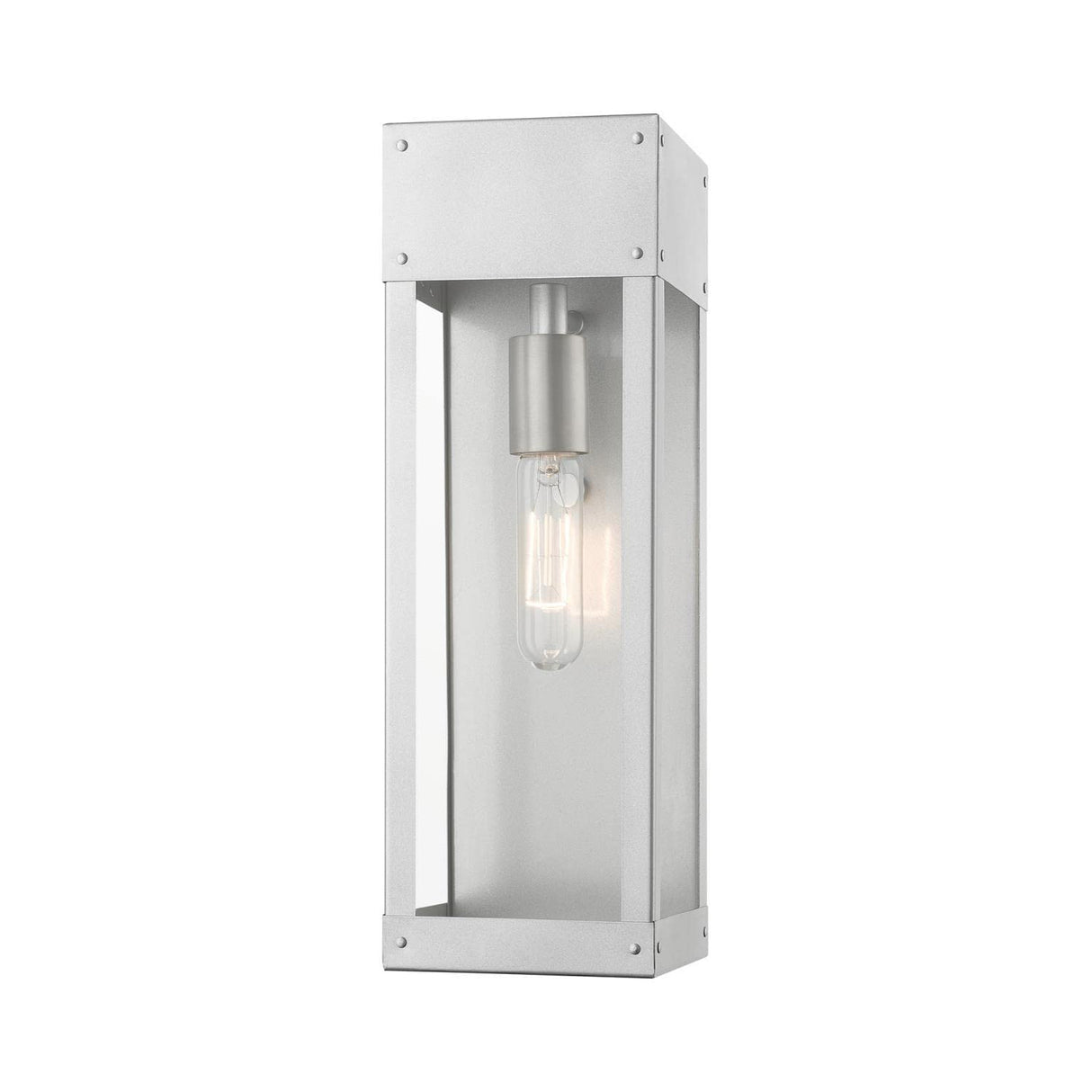 Barrett 1 Light Outdoor Sconce in Satin Nickel with Nickel Candle (20873-81)