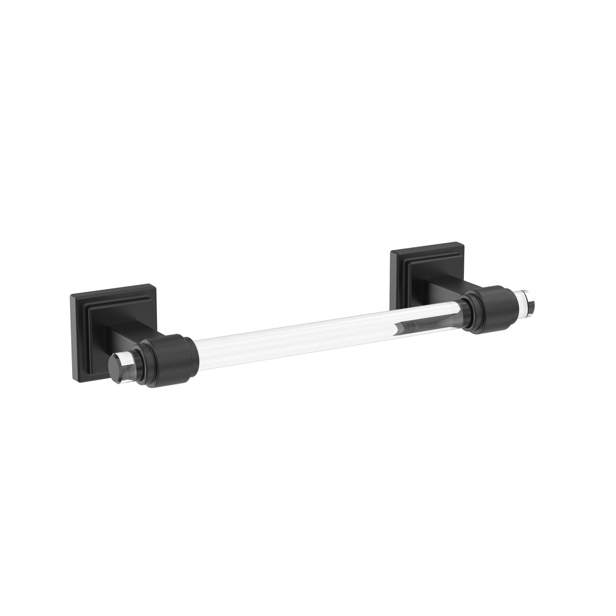 Amerock BH36065CMB Clear/Matte Black Towel Bar 8 in. (203 mm) Towel Rack Glacio Bathroom Towel Holder Bathroom Hardware Bath Accessories