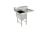 John Boos 1B16204-1D18R B Series Stainless Steel Sink, 14" Deep Bowl, 1 Compartment, 18" Right Hand Side Drainboard, 38" Length x 25-1/2" Width