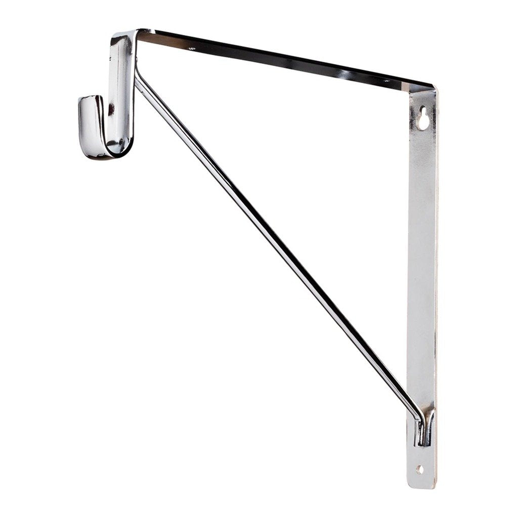 Hardware Resources 1530CH Chrome Shelf Bracket with Rod Support for Oval Closet Rods