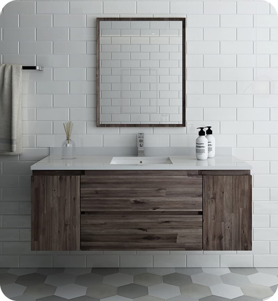 Fresca FVN31-123012ACA Fresca Formosa 54" Wall Hung Modern Bathroom Vanity w/ Mirror