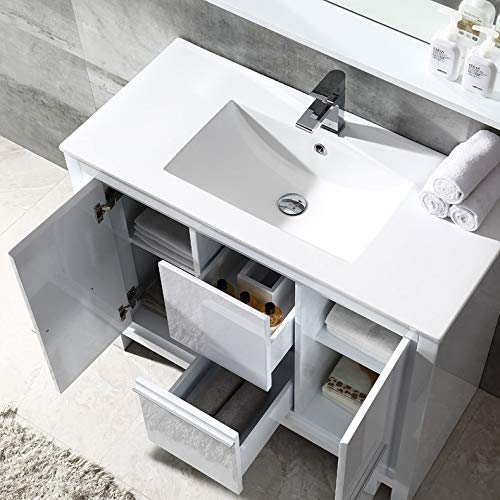 Fresca FVN8140HA Fresca Allier Rio 40" Ash Gray Modern Bathroom Vanity w/ Medicine Cabinet