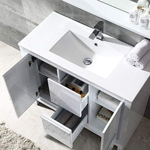 Fresca FVN8140HA Fresca Allier Rio 40" Ash Gray Modern Bathroom Vanity w/ Medicine Cabinet