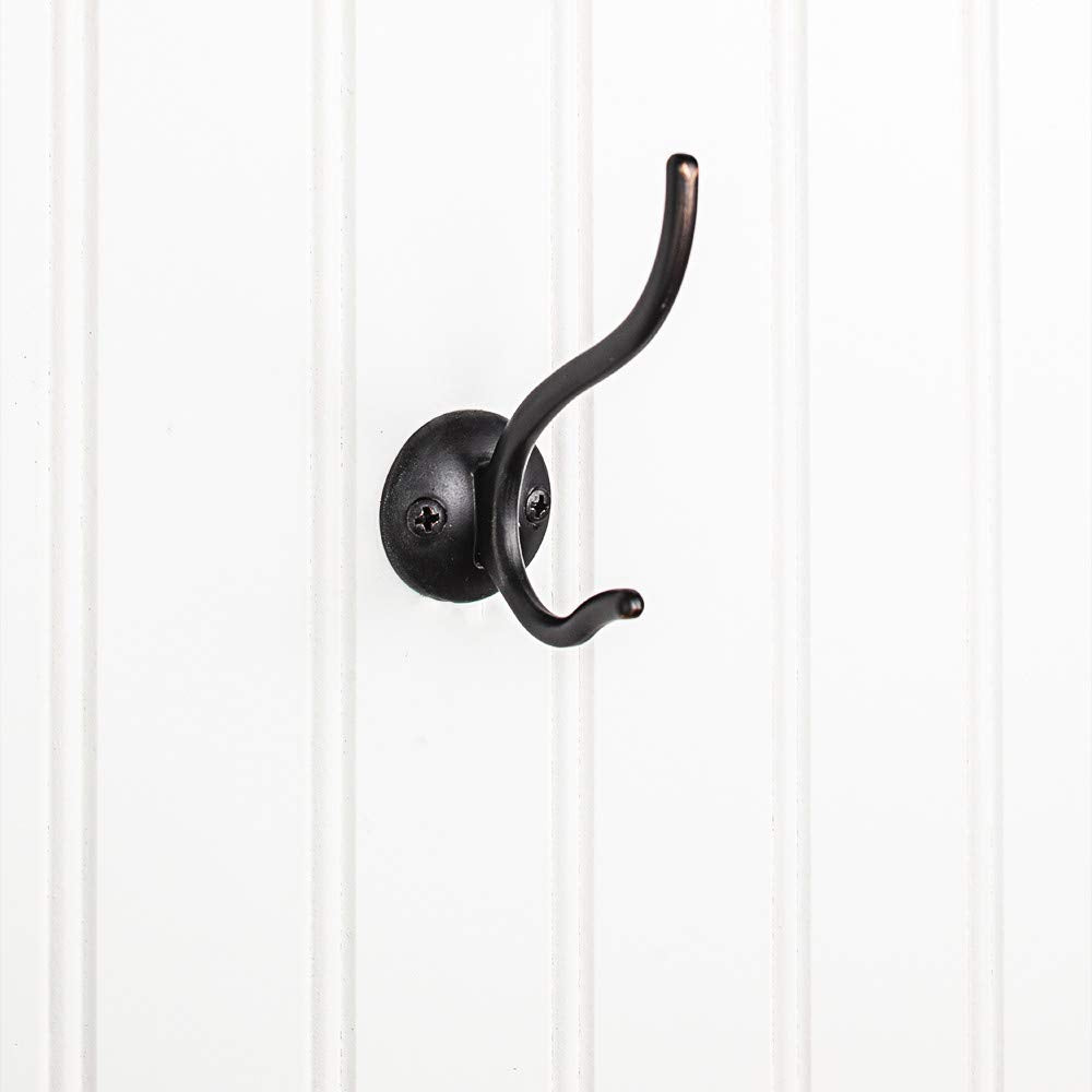 Elements YD30-381DBAC 3-13/16" Brushed Oil Rubbed Bronze Slender Contemporary Double Prong Wall Mounted Hook