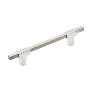 Amerock Cabinet Pull Polished Chrome/Satin Nickel 5-1/16 inch (128 mm) Center to Center Urbanite 1 Pack Drawer Pull Drawer Handle Cabinet Hardware