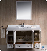 Fresca FVN20-123012AW Fresca Oxford 54" Antique White Traditional Bathroom Vanity