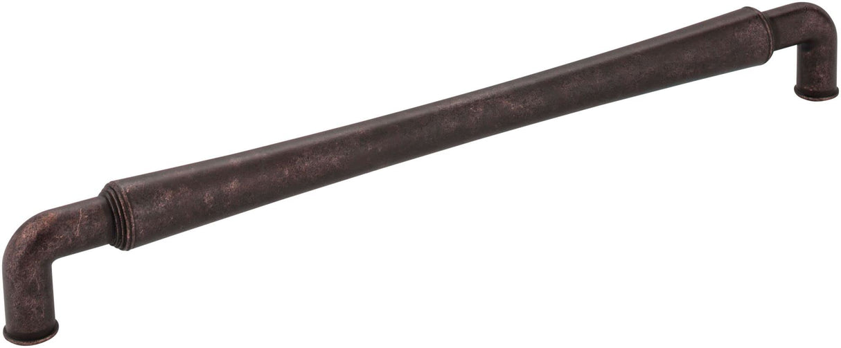 Jeffrey Alexander 537-12DMAC 12" Center-to-Center Distressed Oil Rubbed Bronze Barrel Bremen 2 Appliance Handle